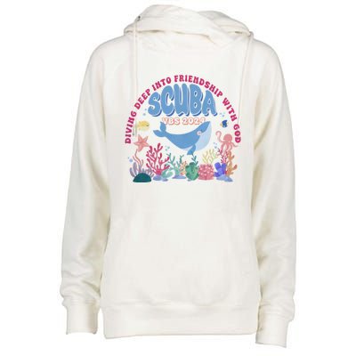 Diving Deep Into Friendship With God Vbs 2024 Gift Womens Funnel Neck Pullover Hood