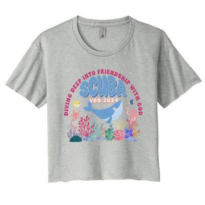 Diving Deep Into Friendship With God Vbs 2024 Gift Women's Crop Top Tee