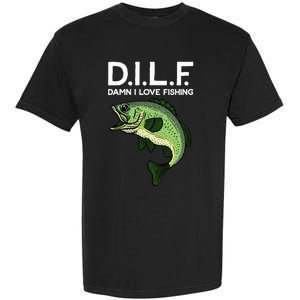 D.I.L.F Damn I Love Fishing Garment-Dyed Heavyweight T-Shirt