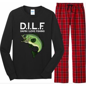 D.I.L.F Damn I Love Fishing Long Sleeve Pajama Set