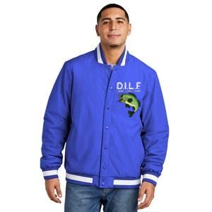 D.I.L.F Damn I Love Fishing Insulated Varsity Jacket