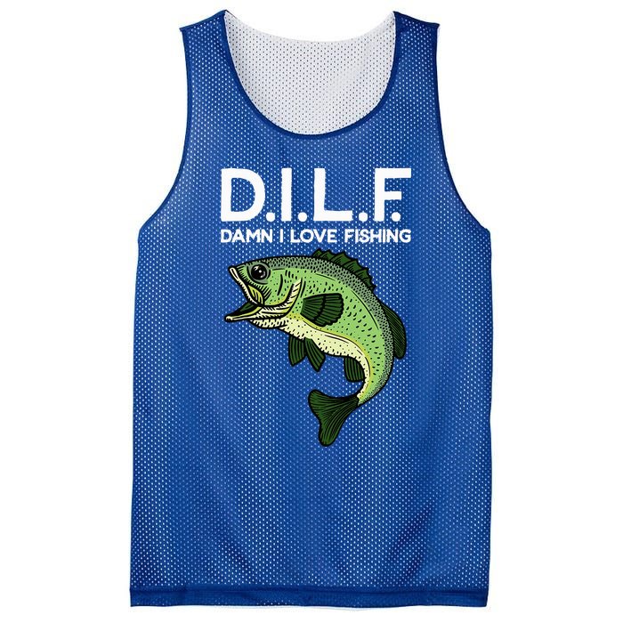 D.I.L.F Damn I Love Fishing Mesh Reversible Basketball Jersey Tank