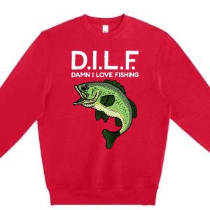 D.I.L.F Damn I Love Fishing Premium Crewneck Sweatshirt