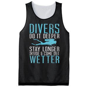 Divers do it deeper stay longer inside and come out Wetter Mesh Reversible Basketball Jersey Tank