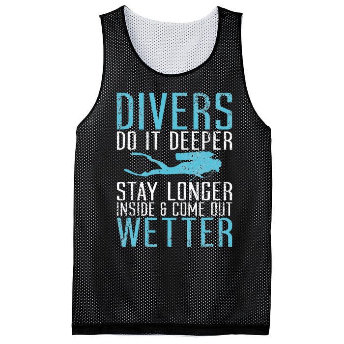 Divers do it deeper stay longer inside and come out Wetter Mesh Reversible Basketball Jersey Tank