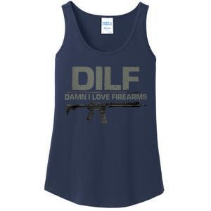 DILF Damn I Love Firearms Funny Ladies Essential Tank