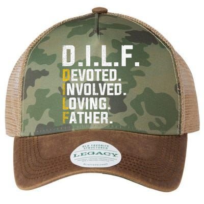 DILF Devoted Involved Loving Father D.I.L.F. Fathers Day Dad Legacy Tie Dye Trucker Hat