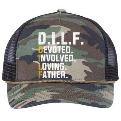 DILF Devoted Involved Loving Father D.I.L.F. Fathers Day Dad Retro Rope Trucker Hat Cap