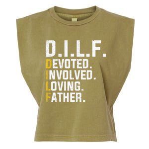 DILF Devoted Involved Loving Father D.I.L.F. Fathers Day Dad Garment-Dyed Women's Muscle Tee