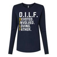 DILF Devoted Involved Loving Father D.I.L.F. Fathers Day Dad Womens Cotton Relaxed Long Sleeve T-Shirt