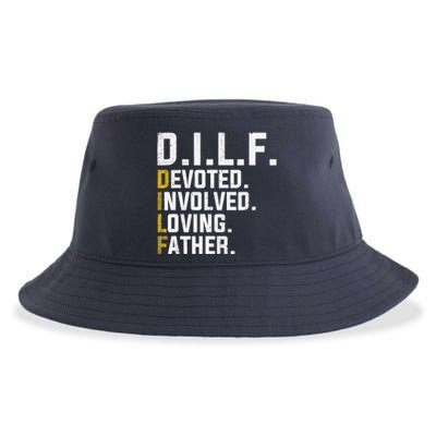 DILF Devoted Involved Loving Father D.I.L.F. Fathers Day Dad Sustainable Bucket Hat