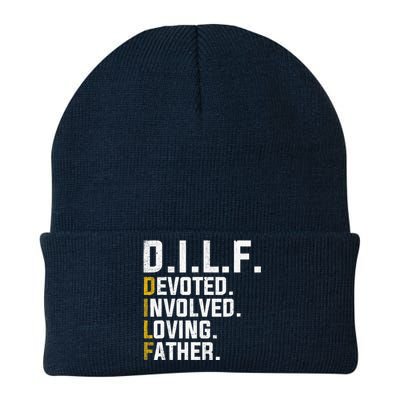 DILF Devoted Involved Loving Father D.I.L.F. Fathers Day Dad Knit Cap Winter Beanie