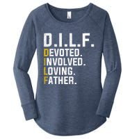 DILF Devoted Involved Loving Father D.I.L.F. Fathers Day Dad Women's Perfect Tri Tunic Long Sleeve Shirt