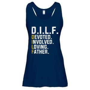 DILF Devoted Involved Loving Father D.I.L.F. Fathers Day Dad Ladies Essential Flowy Tank