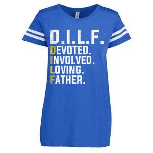 DILF Devoted Involved Loving Father D.I.L.F. Fathers Day Dad Enza Ladies Jersey Football T-Shirt