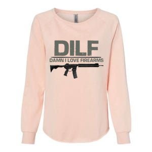 DILF Damn I Love Firearms Funny Womens California Wash Sweatshirt