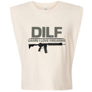 DILF Damn I Love Firearms Funny Garment-Dyed Women's Muscle Tee