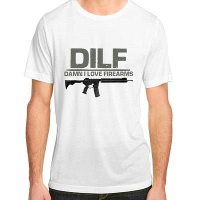 DILF Damn I Love Firearms Funny Adult ChromaSoft Performance T-Shirt