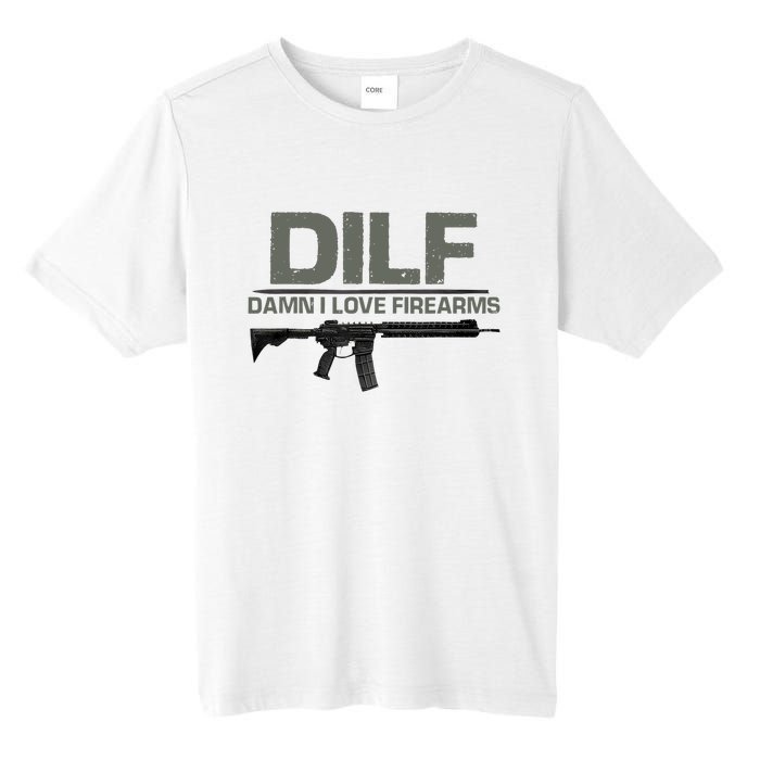 DILF Damn I Love Firearms Funny Tall Fusion ChromaSoft Performance T-Shirt