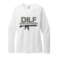 DILF Damn I Love Firearms Funny Womens CVC Long Sleeve Shirt