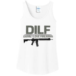 DILF Damn I Love Firearms Funny Ladies Essential Tank