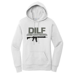 DILF Damn I Love Firearms Funny Women's Pullover Hoodie