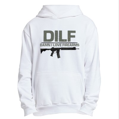 DILF Damn I Love Firearms Funny Urban Pullover Hoodie