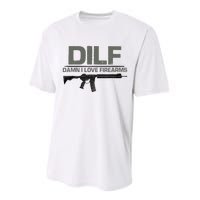 DILF Damn I Love Firearms Funny Performance Sprint T-Shirt