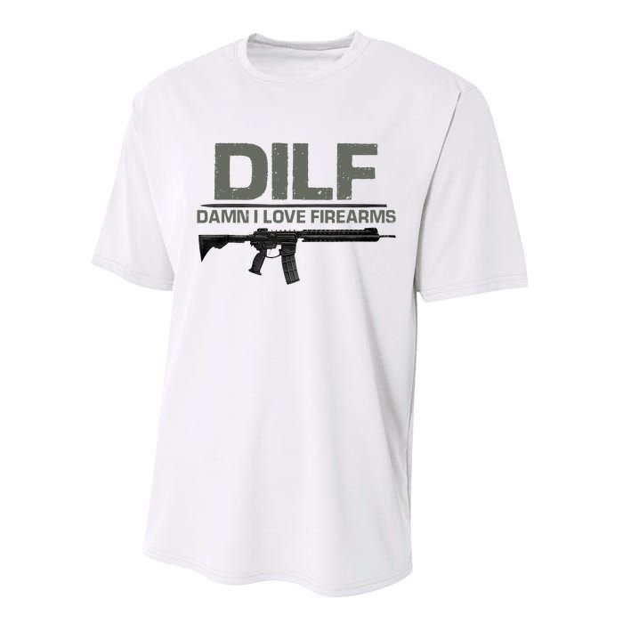 DILF Damn I Love Firearms Funny Performance Sprint T-Shirt