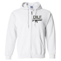 DILF Damn I Love Firearms Funny Full Zip Hoodie