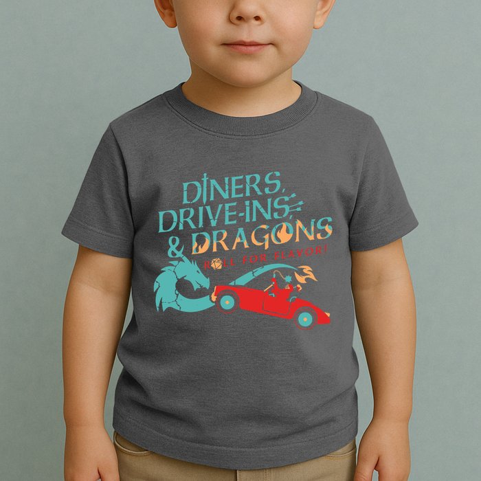 Diners Drive Ins And Dragons Roll For Flavor Toddler T-Shirt