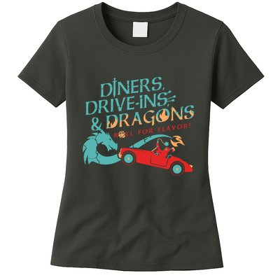 Diners Drive Ins And Dragons Roll For Flavor Womens T-Shirt