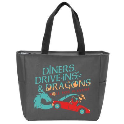Diners Drive Ins And Dragons Roll For Flavor Zip Tote Bag