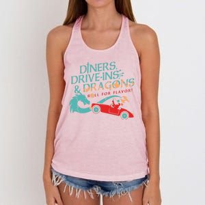 Diners Drive Ins And Dragons Roll For Flavor Women's Knotted Racerback Tank