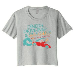 Diners Drive Ins And Dragons Roll For Flavor Women's Crop Top Tee