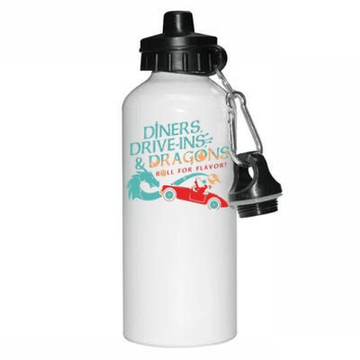 Diners Drive Ins And Dragons Roll For Flavor Aluminum Water Bottle 