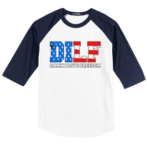 Dilf Damn I Love Freedom Baseball Sleeve Shirt