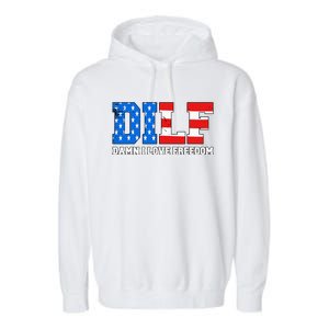 Dilf Damn I Love Freedom Garment-Dyed Fleece Hoodie