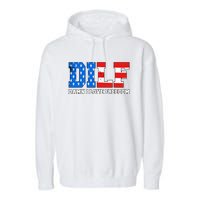 Dilf Damn I Love Freedom Garment-Dyed Fleece Hoodie