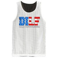 Dilf Damn I Love Freedom Mesh Reversible Basketball Jersey Tank