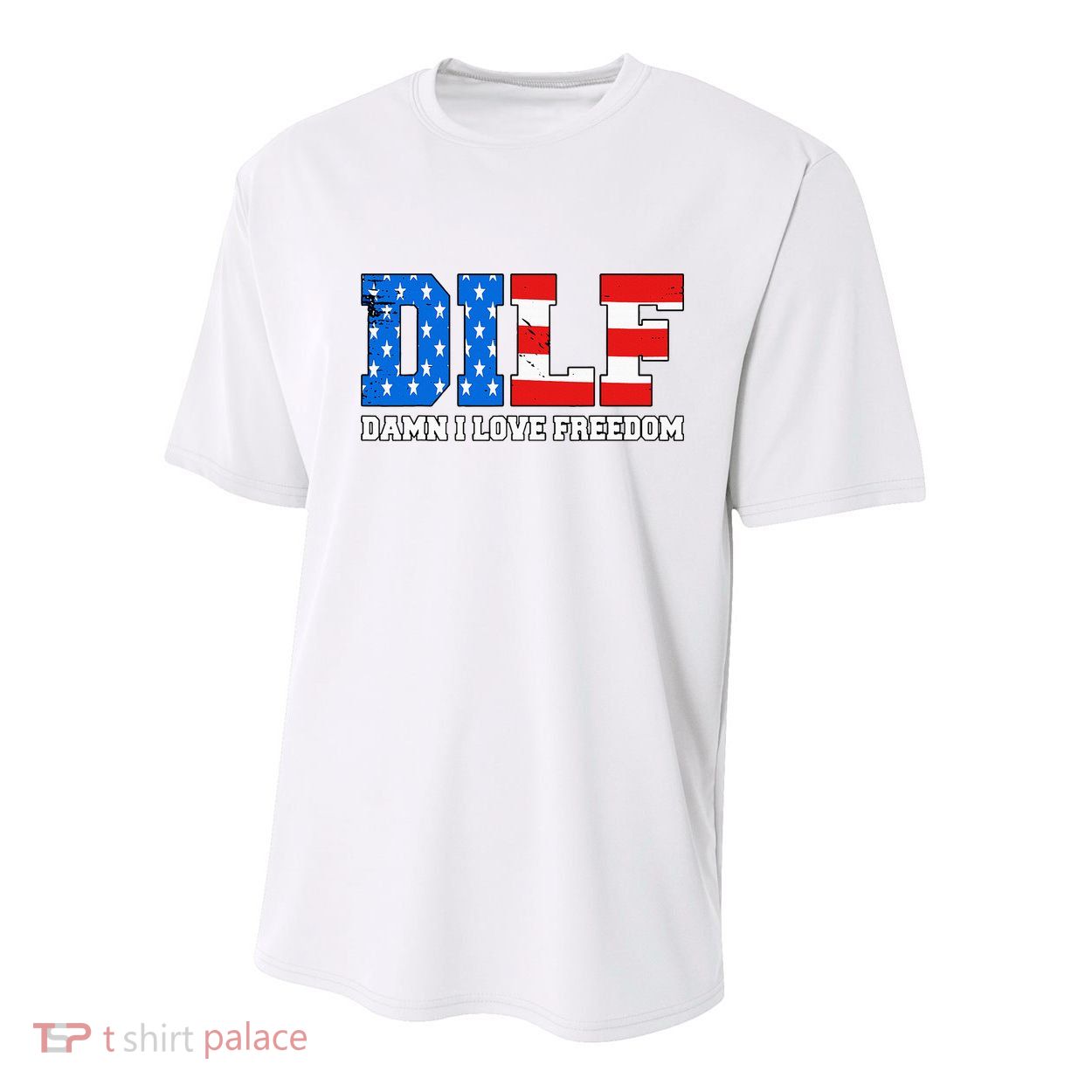 Dilf Damn I Love Freedom Youth Performance Sprint T-Shirt