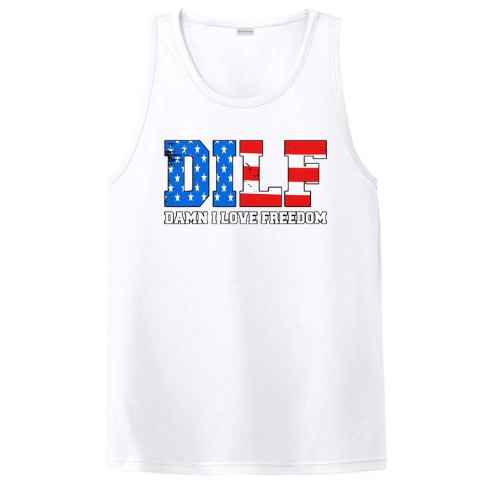 Dilf Damn I Love Freedom PosiCharge Competitor Tank