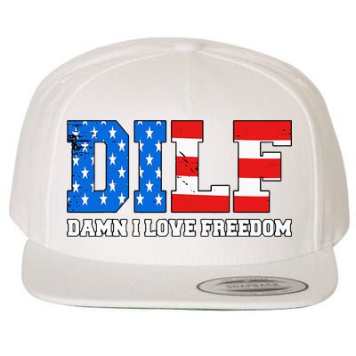 Dilf Damn I Love Freedom Wool Snapback Cap