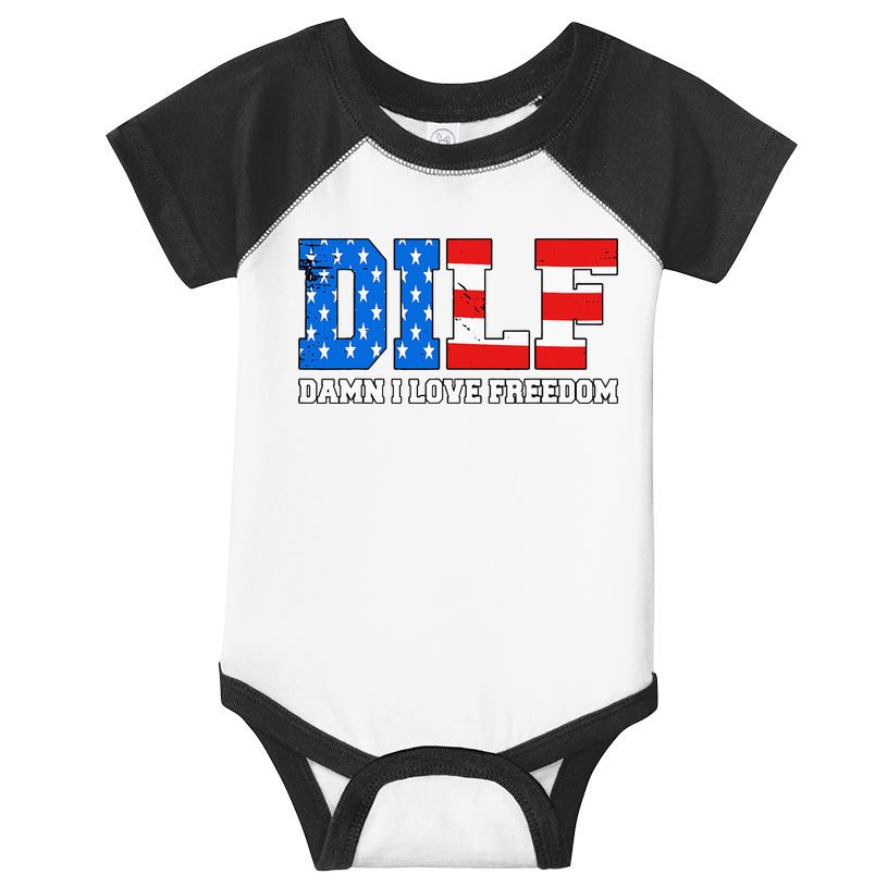 Dilf Damn I Love Freedom Infant Baby Jersey Bodysuit