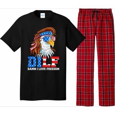 Dilf Damn I Love Freedom Eagle Patriotic Pajama Set