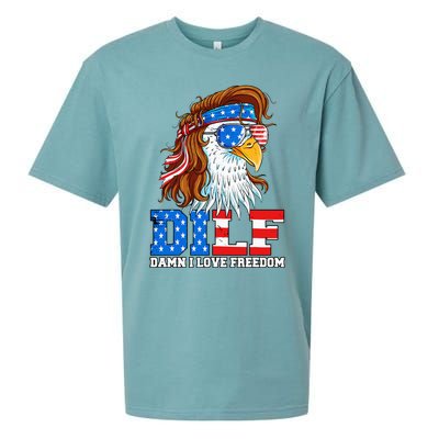 Dilf Damn I Love Freedom Eagle Patriotic Sueded Cloud Jersey T-Shirt