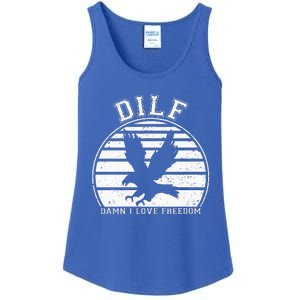 Dilf Damn I Love Freedom Eagle Funny Patriotic Ladies Essential Tank