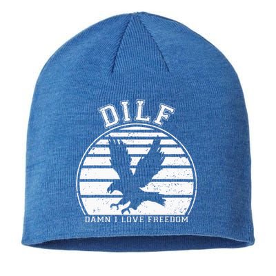 Dilf Damn I Love Freedom Eagle Funny Patriotic Sustainable Beanie