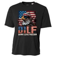 Dilf Damn I Love Freedom Eagle Funny Patriotic 4th Of July Cooling Performance Crew T-Shirt