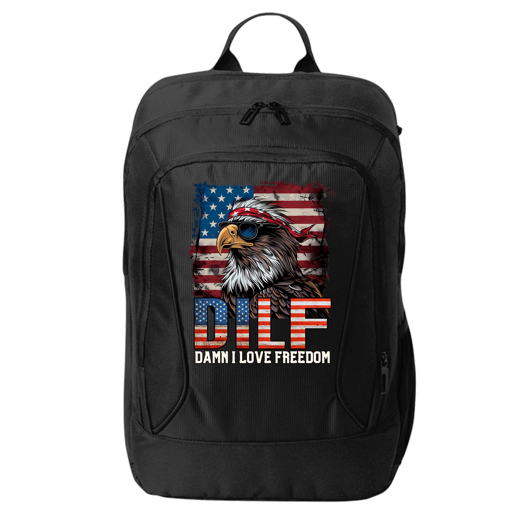 Dilf Damn I Love Freedom Eagle Funny Patriotic 4th Of July City Backpack